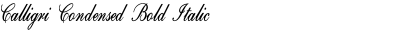 Calligri Condensed Bold Italic